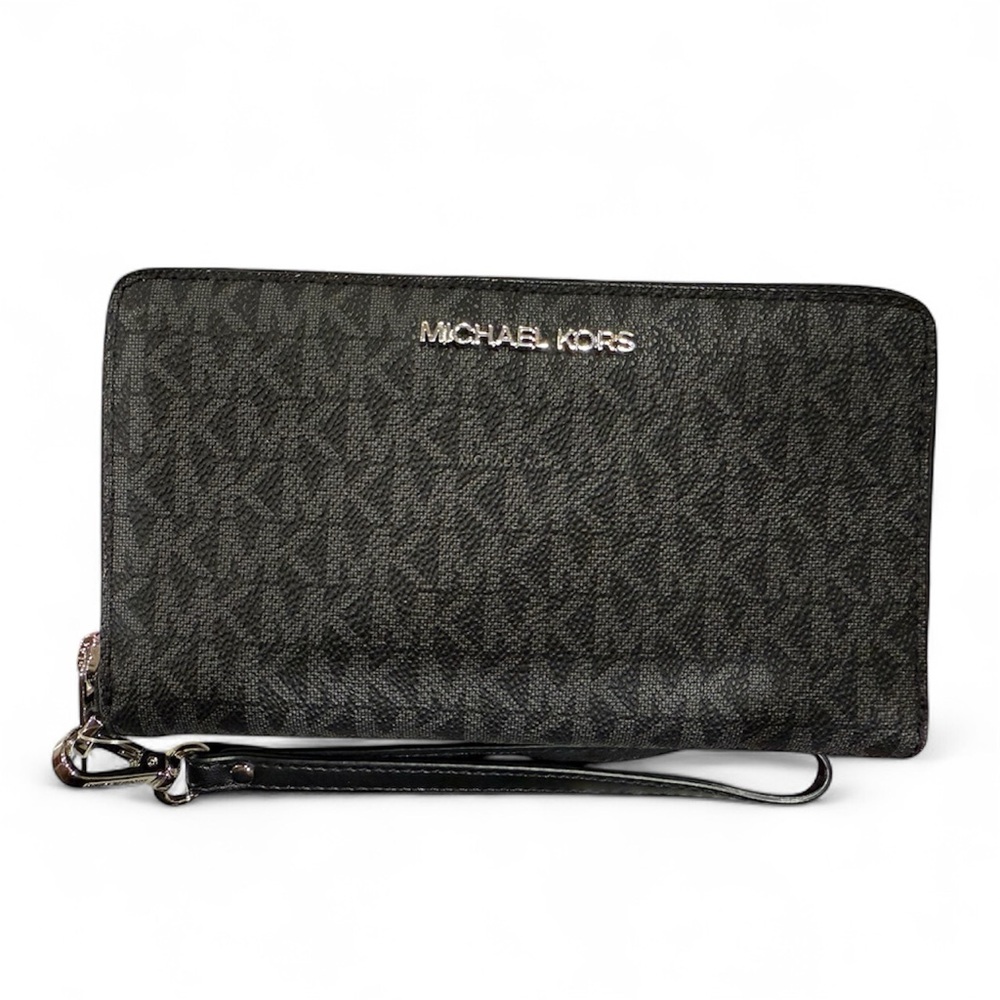 Michael Kors Charcoal Logo Wristlet